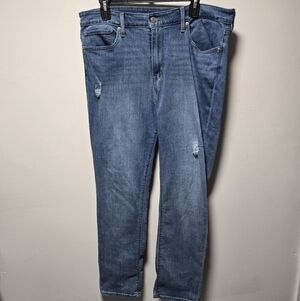 Levi's 712 Slim Medium Wash Blue Jeans Size 33 Distressed Casual